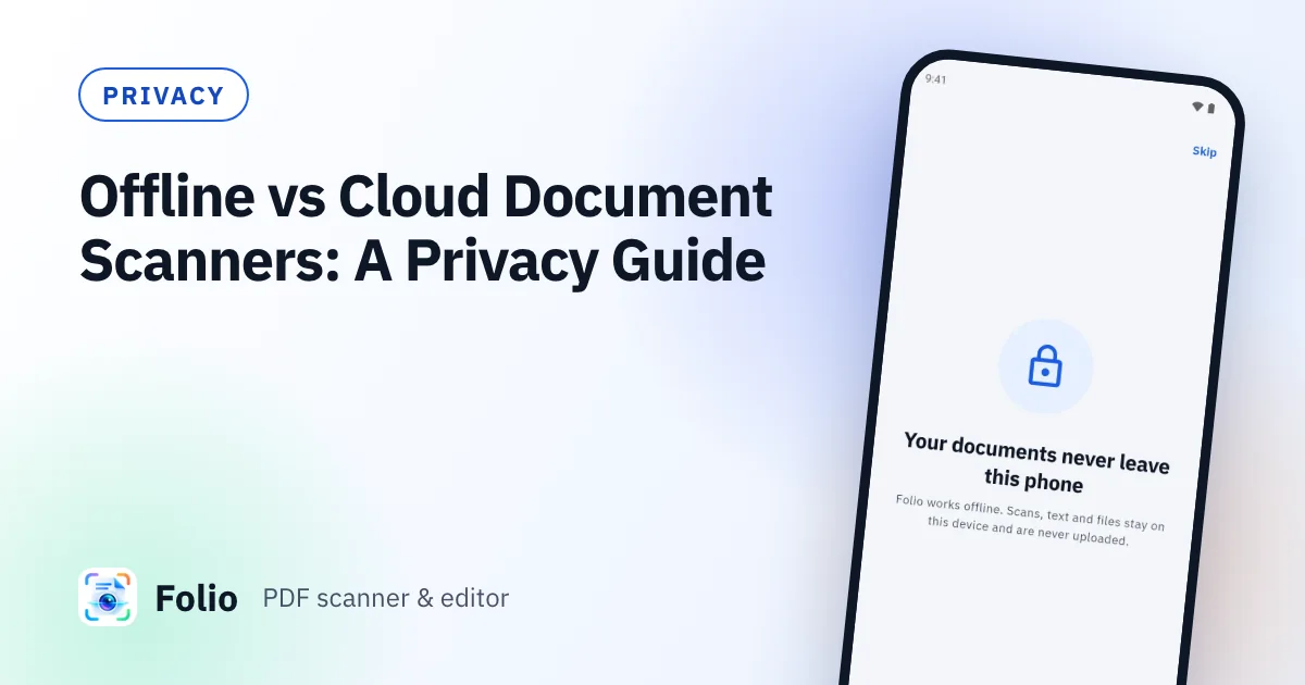 Cover image: Offline vs Cloud Document Scanners: A Privacy Guide