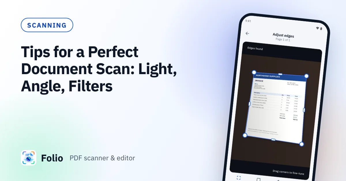 Cover image: Tips for a Perfect Document Scan: Light, Angle, Filters